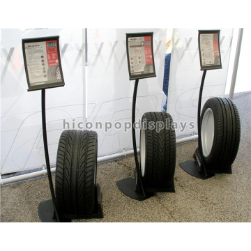 Novel Metal Flooring Printed Logo And Signage Car Products Show Single Wheel Or Tire Display Stand